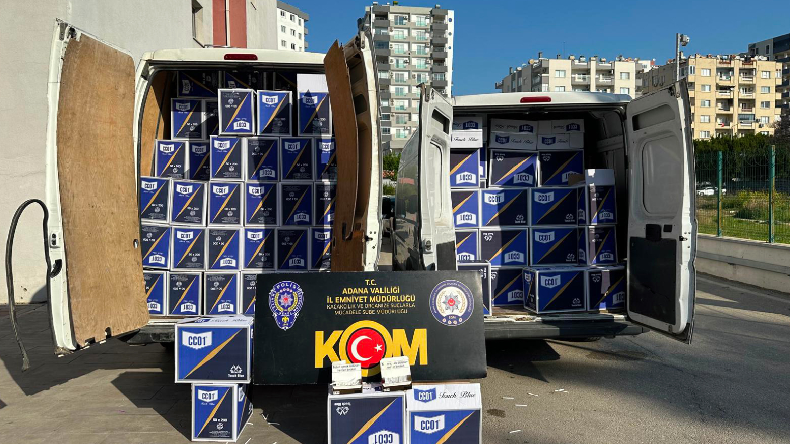 Adana'da rekor miktarda makaron ele geçirildi